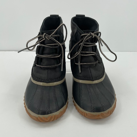 Sorel Out N About Womens Black Duck Boots Leather Waterproof NL2133-012 Size 8 - Picture 3 of 15